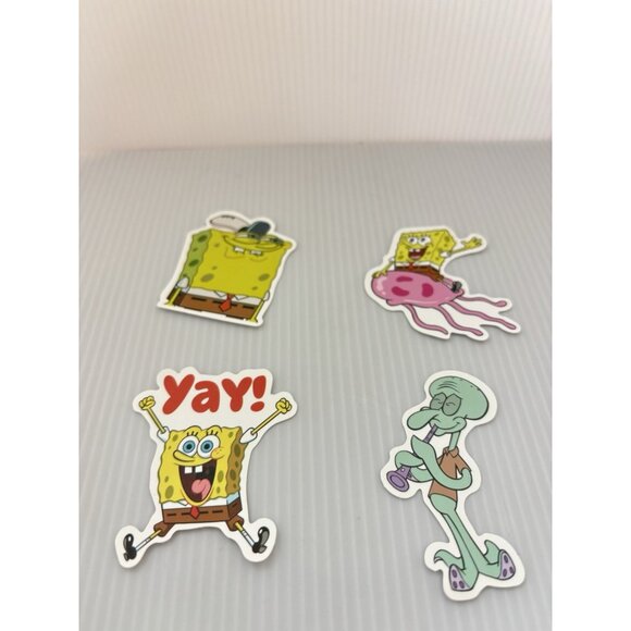SpongeBob SquarePants 6pc Vinyl Stickers Lot Cartoon Water Bottle Laptop Decals - Picture 3 of 4